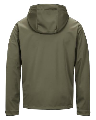 Image of 33,000ft Men's Softshell Jacket with Hood Waterproof Windbreaker Lightweight Rain Shell Jacket for Outdoor Hiking Travel