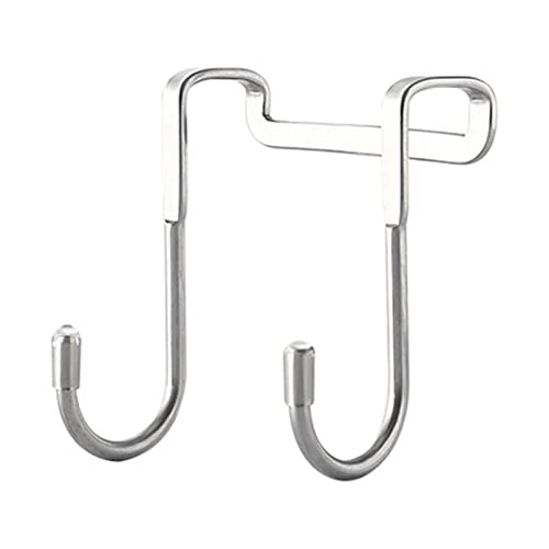 Sevenfly Türgarderobe Edelstahl Schwarz Hakenleiste Abnehmbar Türhaken mit 2 Haken Edelstahl Türhänger für die Tür Ohne Bohren Kleiderhaken Türhängeleiste für Türfalzstärken Cover
