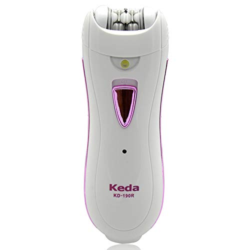 Epilatori per donne, epilazione elettronica per peli del viso, dispositivo di depilazione ricaricabile con luce LED integrata, adatto per ascelle, gambe e tutto il corpo (bianco)