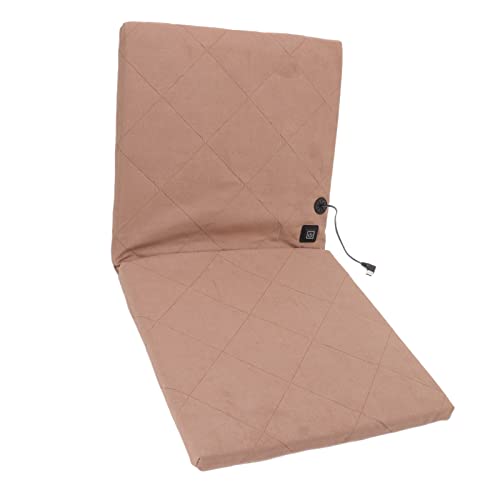 Hztyyier Asiento Calefactable, Cojín Plegable Portátil para Estadio, Asiento Calefactable Portátil con Respaldo para Camping, Pesca, Suministros de Caza (Caqui)