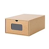 GZALES Cajones de almacenamiento de zapatos, contenedores de papel kraft para zapatos, cajas de almacenamiento apilables con cajones, caja de zapatos debajo de la cama para armario