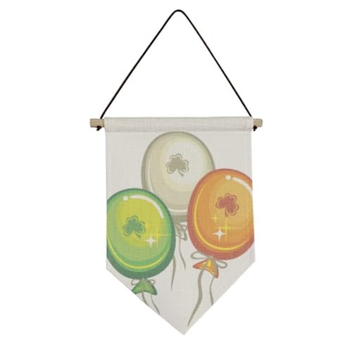 Drapeau de la Saint-Patrick en toile de lin suspendre avec motif ballon