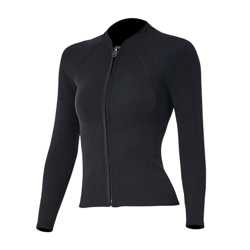 Chaqueta de buceo para hombre y mujer con cremallera frontal, neopreno de 2 mm para snorkel y natación miniatura 6