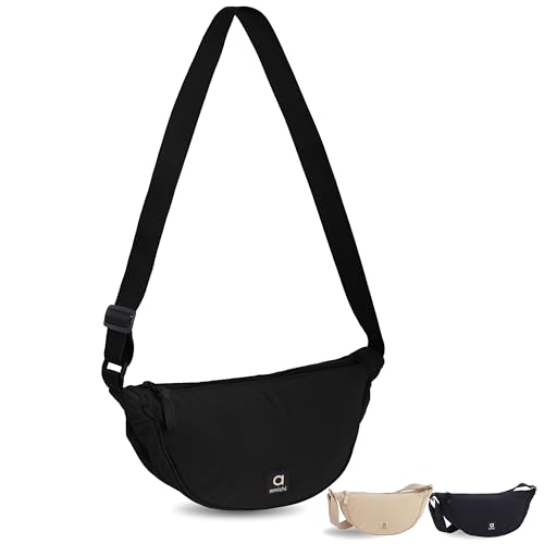 AMICHI - Bolso Bandolera Mujer de Nylon Impermeable | Bolso Pequeño Media Luna de Hombro o Cruzado para uso Diario, Trabajo, Deporte o Viaje AMICHI - Bolso Bandolera Mujer de Nylon Impermeable | Bolso Pequeño Media Luna de Hombro o Cruzado para uso Diario, Trabajo, Deporte o Viaje