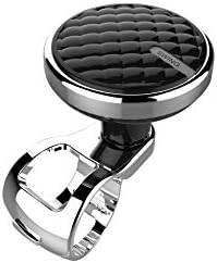ASAN Car Steering Wheel Suicide Spinner Accessory Knob Luxury Design Stainless Steel (Swing) - Power Handle Easy Installs Marine Boat Vehicle Truck Golf Cart Forklift - Mounted on All Models(Black)