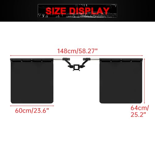Image of PSLER 2'' Replace 00108 Hitch Mounted Mud Flaps Rock Guards for Towing for Trucks Universal for most Vehicles with Width and Height Adjustments