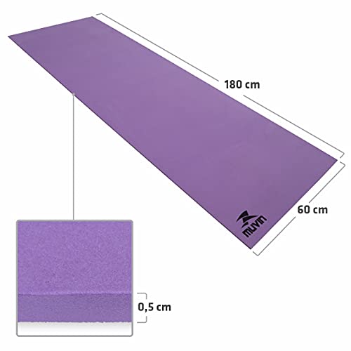 Tapete Para Yoga em EVA Muvin Basics - Tamanho 180cm x 60cm x 0,5cm - Indicado Para Iniciantes - Col