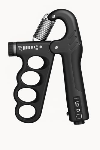 "Leosportz Hand Grip Strength Trainer (100 kgs) - Forearm Strength Trainer Adjustable Gripper | New Improved Design for Heavy Strength Training (Black, 100 kg)"