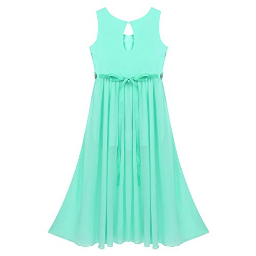 iiniim Kids Big Girls High-Neck Maxi Romper Dress Junior Bridesmaid Wedding Flower Dress Party Evening Long Gown4