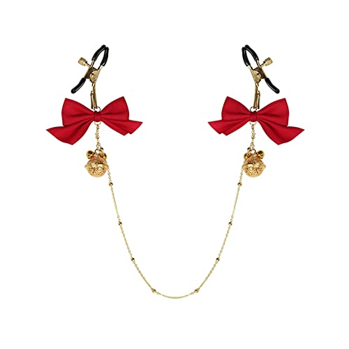 Nipple Clip Clamps With Chain, Nipple Clamps With Bells, Adjustable Weight Metal Nipple Clamps For Women, Non-Piercing Metal Stimulator Nipple Clips (Black) #TOP2