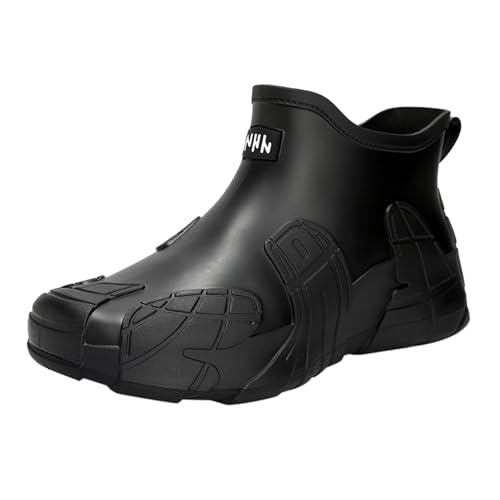 Generisch Botas de lluvia bajas para hombre, resistentes al viento, resistentes a la abrasión, zapatos de trabajo ligeros para exteriores, suaves y cómodas, botas de lluvia de suela gruesa