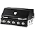 Hygrill 40-Inch Built In Grill for Liquid Propane, Stainless Steel Outdoor Kitchen 5-Burner Grill Head, Black