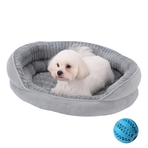 GUPPBF Panier pour Petit Chien - canapé Chien - Panier pour Chat intérieur - Lavable en Machine - Fond antidérapant - Gris - 50 cm × 45 cm × 17 cm