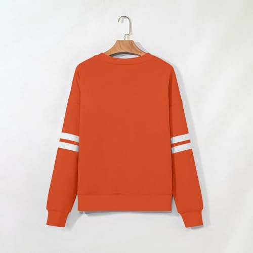 Women's Oversized Crewneck Sweatshirt Long Sleeve College Stripe Pullover - image 5