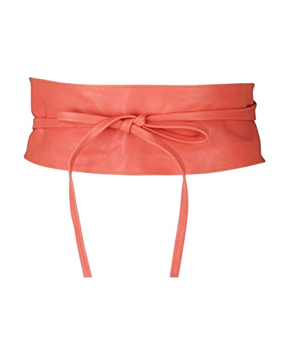 KRISP Faux PU Leather Obi Belt Women Tie Round Waist Cinch