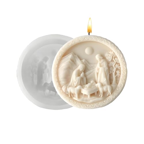 Niesel Molde para Belén | Molde de chocolate Natividad de Jesús, 3D Navidad simple desprendimiento – Para cera resina cocción yeso pasta de azúcar vela chocolate proyectos artísticos