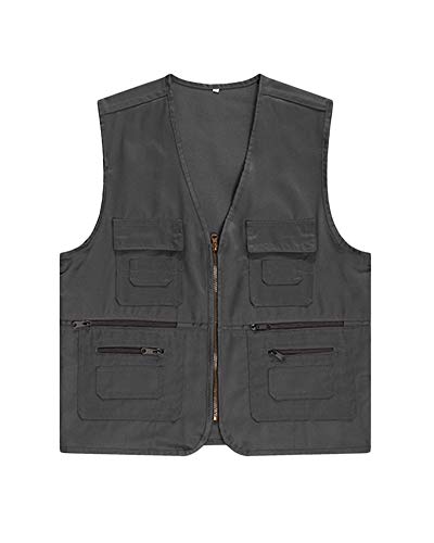 Chaleco Al Aire Libre, Tapas Sin Mangas De Los Hombres del Multi-Bolsillo, Chaqueta del Recorrido, Fotografía, Pesca Marengo 2XL Cover