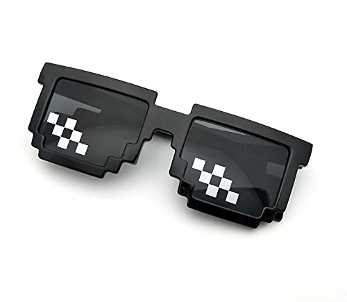 Image of DC DECORIO Thug Life Sunglasses Pixel Gangsta Life Funny Novelty Shades (Black) (COMBO OF 2)