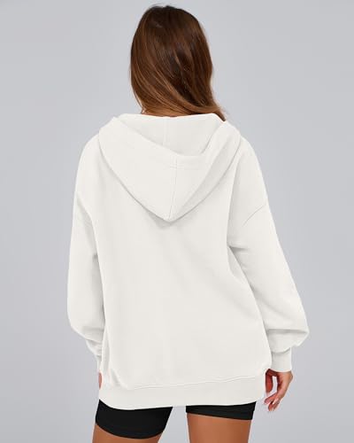 BTFBM Women's Oversized Hoodies Casual Fleece Long Sleeve V Neck Sweatshirts 2025 Trendy Fall Outfits Winter Clothes