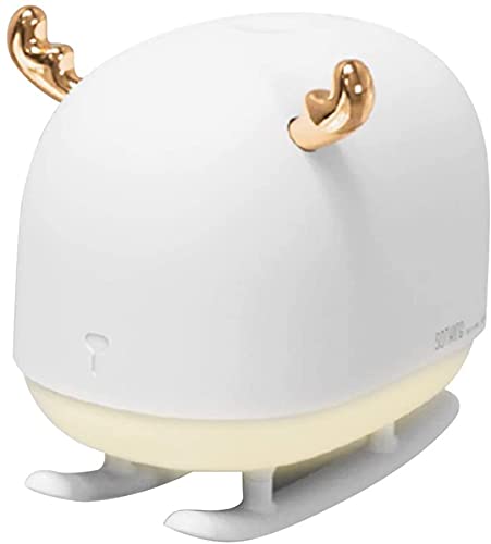 BCASE Mini Humidificador Ultrasónico, 260 Ml, Difusor con Luz Nocturna en Forma de Ciervo, para Bebé, Habitación, Decoración, etc Color Blanco Cover