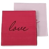 PLAFOPE 80 Unidades Unidades de Servilletas Desechables para Cena de San Valentín Papel de Doble Rojo y Rosa Servilletas para Fiesta Boda y Cumpleaños Alta Absorción y Uso Versátil
