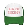 bamgen Big Tit Energy Funny Trucker Hats for Adult Humor Inappropriate for Women and Men Green