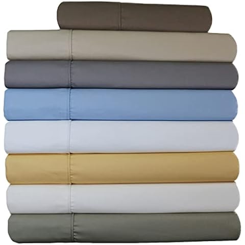Abripedic Wrinkle Free Sheets, 650 Thread Count, Deep Pocket, Cotton Poly Blend Sheet Set, Twin, Grey Cover
