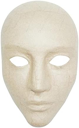 Décopatch - Ref AC363O - Face Mask - Papier Maché Object to Decorate - 17 x 11 x 24cm - Decorate with Décopatch Papers & PaperPatch Glue, Glitter, Paints