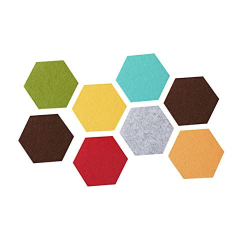 Veemoon 8 Piezas Etiqueta de la pared del aula hexagonal junta sintió boletín muro decoración aula Pin de dibujo pegatina decorativa para tablero de mensajes hexágono pegatinas de pared