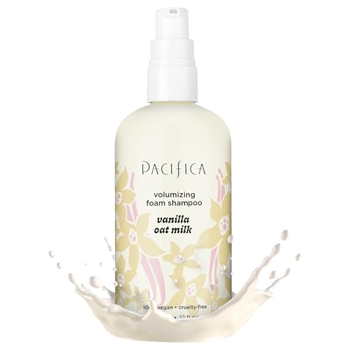 Pacifica Vanilla Oat Milk Volumizing Foam Shampoo – Weightless Foaming Shampoo for Fine or Flat Hair, Adds Volume & Body, Hydrating Oat Milk, Sulfate-Free, Vegan