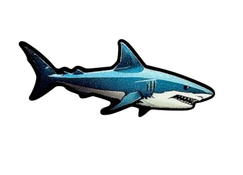 Image of Generic 1.5 inch inch Shark Enamel Lapel Pin Jewelry | Ocean Shark Brooches Pins for backpacks | Shark Sign Brooch Pin Button Buttons