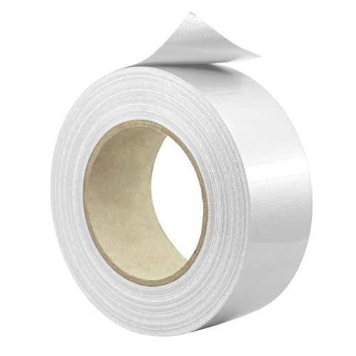KLEBASTO Duct Tape | Fabric Adhesive Tape Strong | Waterproof Adhesive Tape for Indoor and Outdoor Use | Fabric-Reinforced Repair Tape for Sealing, Fixing, Attaching (1, White, 50 mm x 50 m)