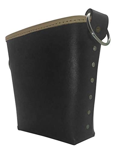 Leather Gold 3875-BLK Bolt Bag with 2 Spud Wrench Holders, Wide Mouth | Ironworker Bolt Bag | Premium, Ultra Durable Buffalo Leather | Commercial Grade Sliding Tool Belt Accessory | Medium Size Pouch