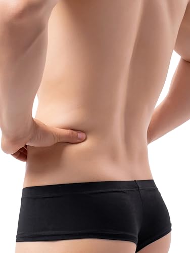 iKingsky Men's Silky Cheeky Boxer Briefs Sexy Brazilian Back Mens Underwear Smooth Mini Cheek Thong Under Panties3