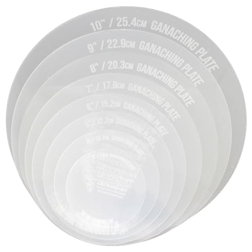 Round Acrylic Ganaching Plates - Set of 2 - for Buttercream and Ganache (6¼ inch / 15.9cm)