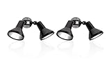 BULBMASTER Two Light Black Outdoor Flood Lights Exterior Flood Lights Security Fixture - Heavy Duty Cast Aluminum Durable Weather Proof Par38 Flood Light (Black, 2 Pack)