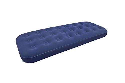 Invero Single Durable Nylon Flocked Air Bed Ideal for Camping, Festivals, Caravans and more - Inflated Size: 191cm x 73cm x 22cm