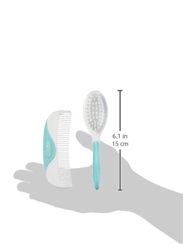 Summer Brush and Comb, Teal/White