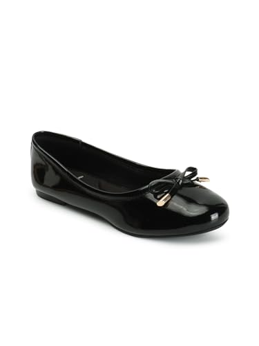 Image of Carlton London Women's Round Toe Bow Detail Ballerinas