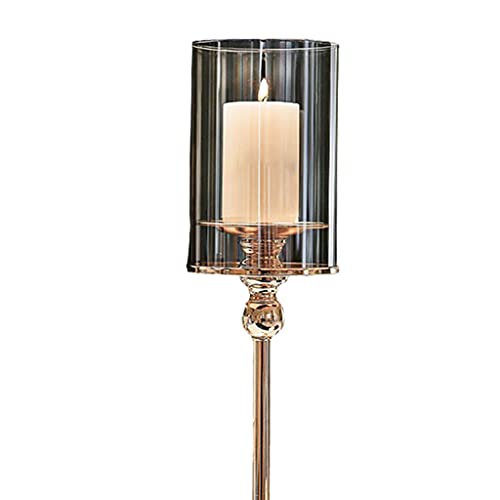 Fenteer Castiçal de vidro votivo de metal castiçais à luz de vela para sala de café bar decoração pa