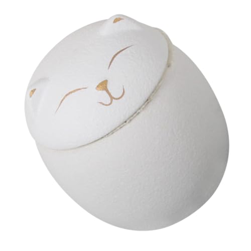 Cabilock Tarro de Cerámica para Té con Diseño de Gato Sonriente Bote Decorativo Hermético para Cocina Envase para Almacenamiento y Práctico
