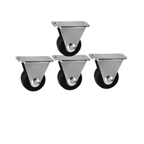 Roulettes fixes pour meubles 25mm en caoutchouc silencieux, lot de 4 pièces