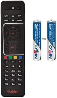 Airtel DigitalTV Dth Remote With Recording Option Suitable For All Models Airtel Set Of Boxes&2 Batteries,Black