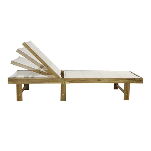 JONATHAN Y Lagunan 23.62" x 77.17" Acacia 5-Position Chair, White/Natural by JONATHAN Y - Image 9