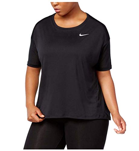 Nike Womens Plus Dri-Fit Yoga Fitness Pullover Top Black 3X