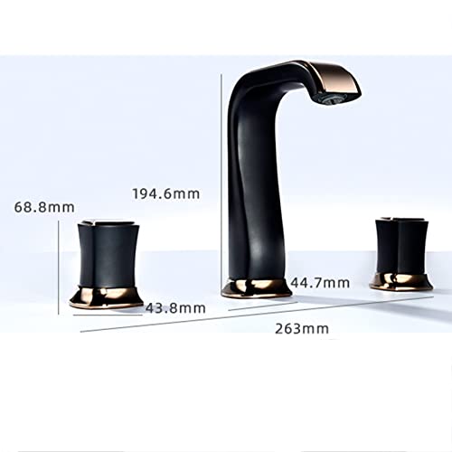 Robinet de lavabo de salle de bain 3 trous laiton ORB - 4