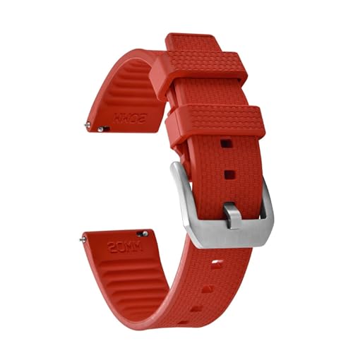 ����FKM�X�g���b�v 20mm 22mm �_�C�r���O�t�b�f�S�� �N�C�b�N�����[�X�E�H�b�`�o���h�A�N�Z�T���[ IWC �I���K �����b�N�X�Ή� ���j�o�[�T���Ή�(Red-Silver Buckle,22mm)