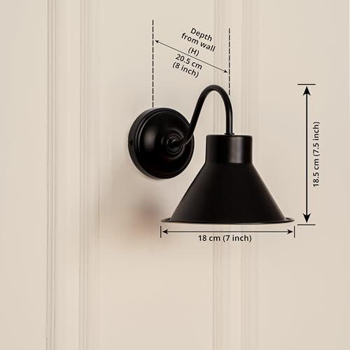 Image of Divine Trends Vintage Industrial Wall Lamp Black Polished for Bedside, Living Room, Restaurants, Cafes & Hotel - Wall Light Pack of 1