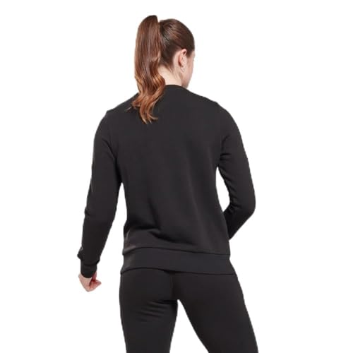 Image of Reebok Women's Small Logo Crewneck Sweatshirt, Black, M