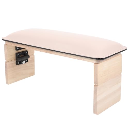 SOIMISS Reposabrazos para Uñas Doble Plegado Color Rosa de Material Resistente PU Compartimento para Utensilios para Salón de Uñas y Uso Doméstico